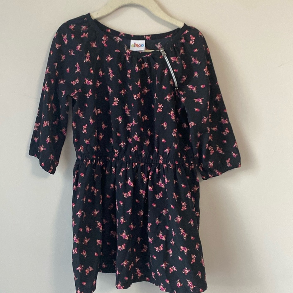 Girls Circo Black Floral Fall Dress